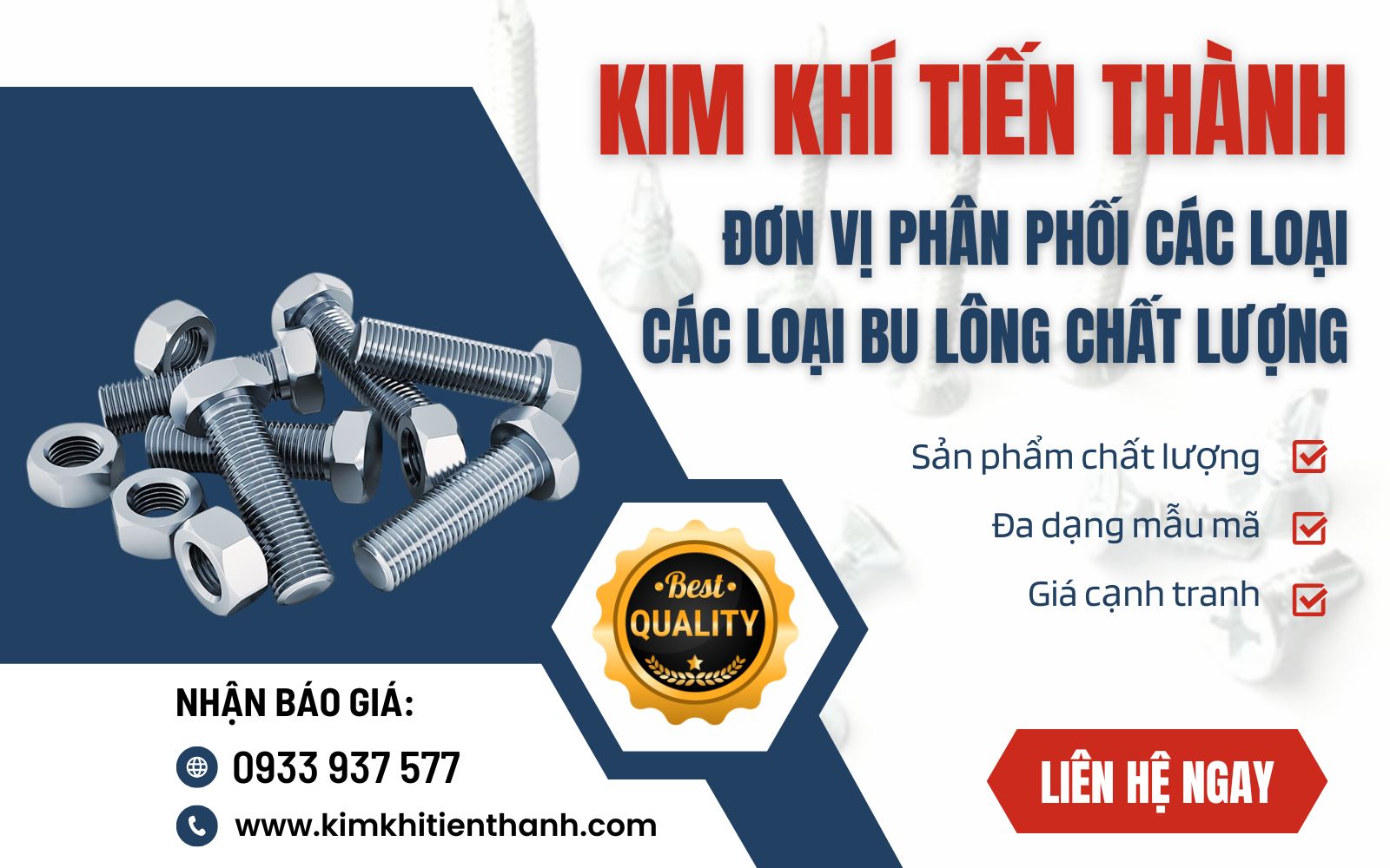 Mua bu lông chất lượng tại Kim Khí Tiến Thành