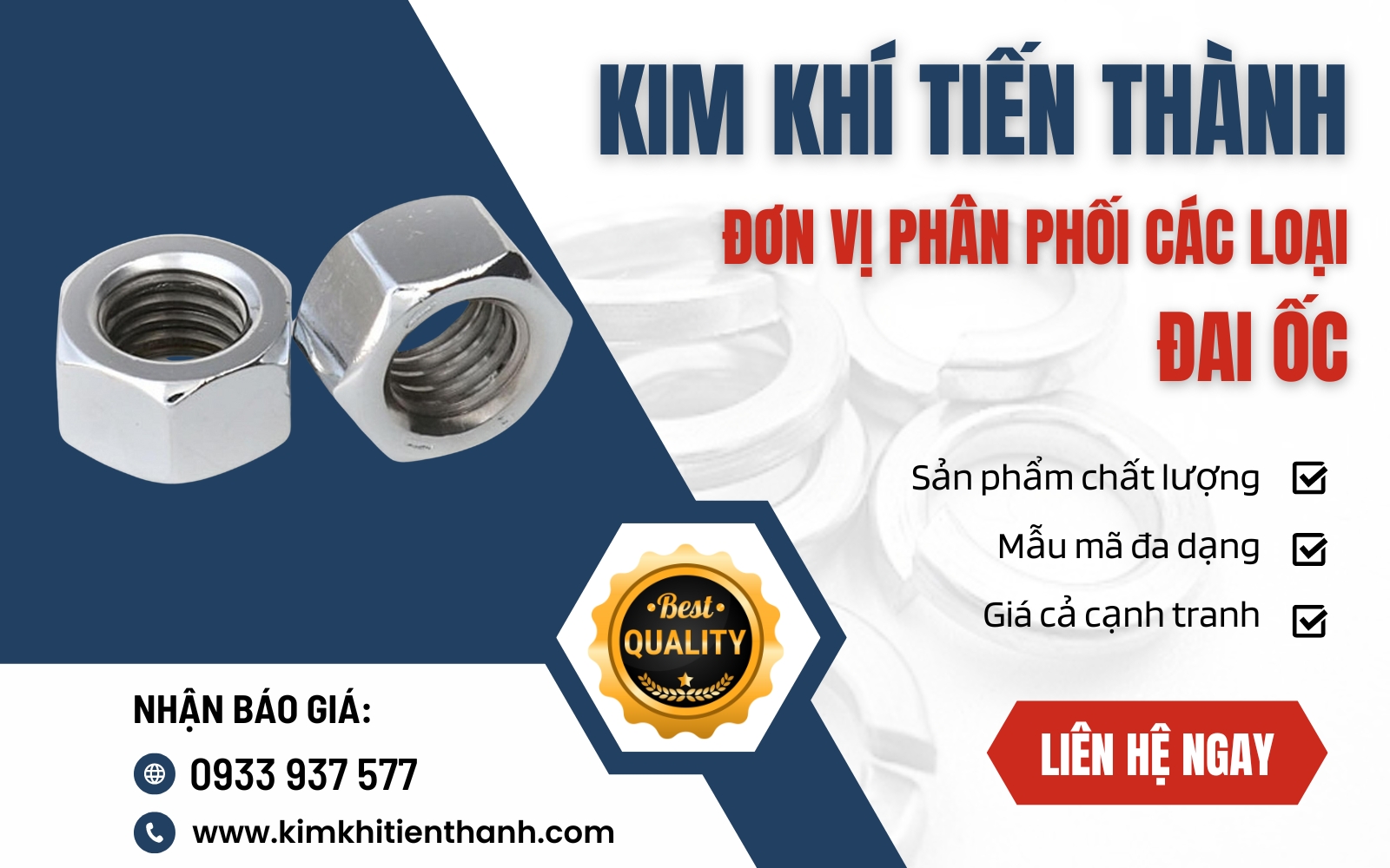 Kim Khí Tiến Thành cung cấp dịch vụ gia công đai ốc chất lượng hàng đầu Việt Nam