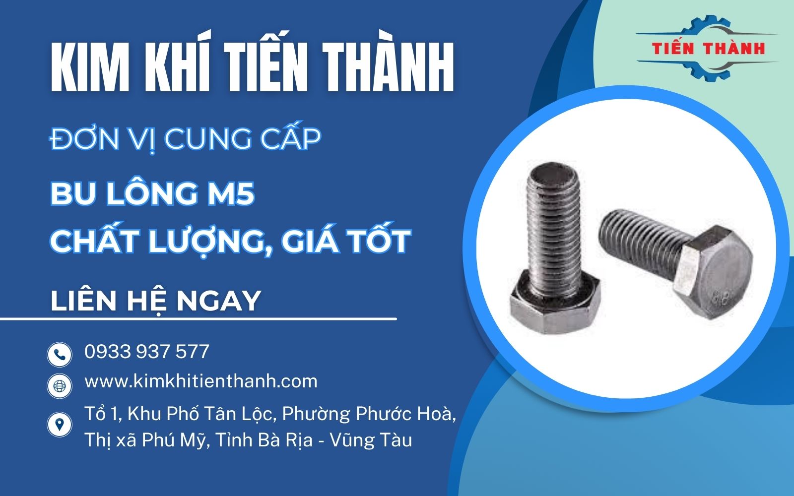 Kim Khí Tiến Thành - Địa chỉ cung cấp bu long M5 chất lượng cao, giá tốt