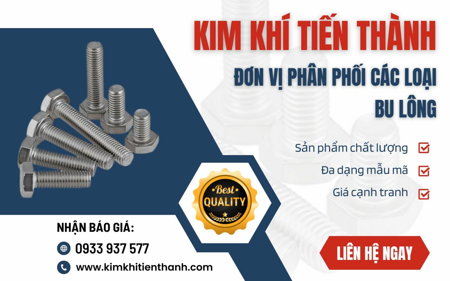 Tổng hợp các loại bu lông thông dụng nhất trên thị trường