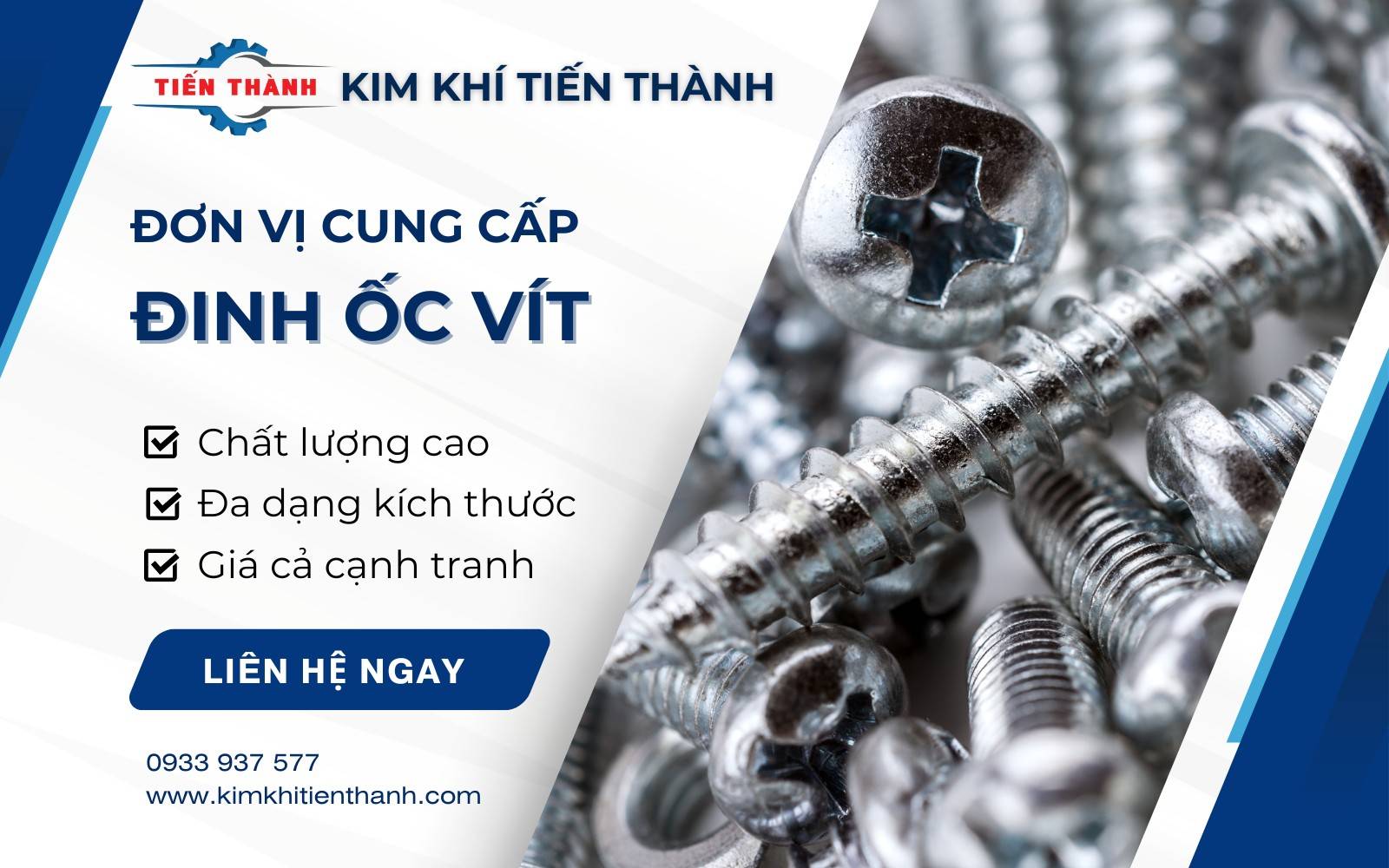 Kim Khí Tiến Thành bán các loại đinh vít chất lượng, giá cực kỳ tốt