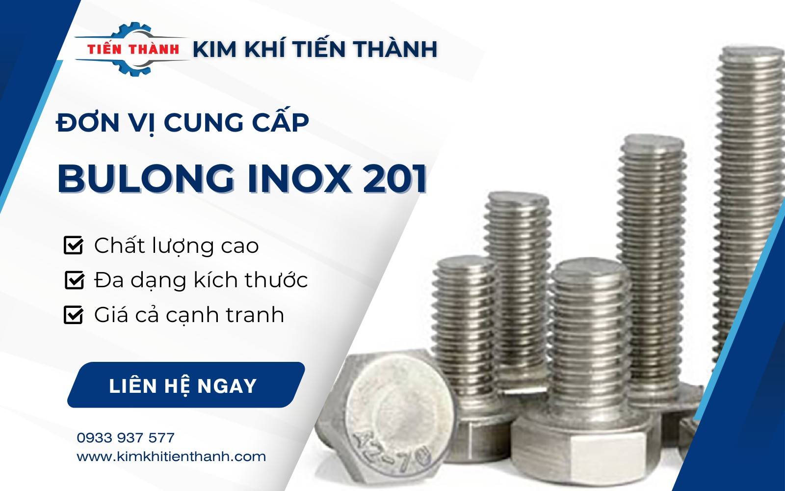 Kim Khí Tiến Thành báo giá bulong inox 201 cực tốt