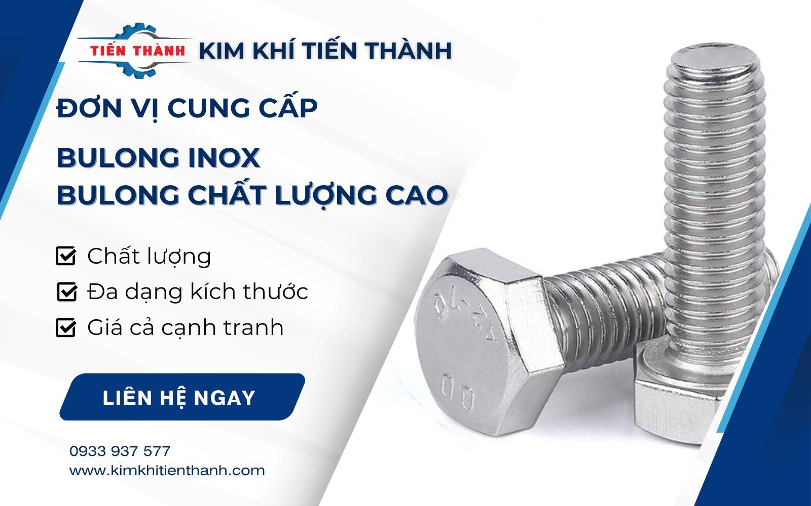 Kim Khí Tiến Thành cung cấp bu long inox và bu long cường độ cao chất lượng, giá tốt