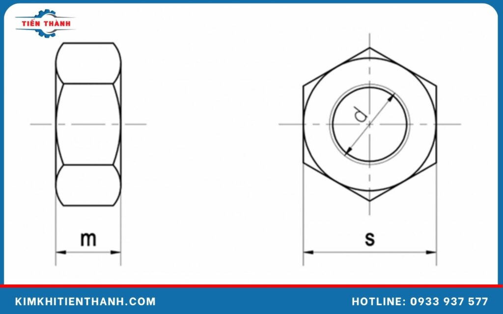 Đai Ốc Lục Giác M3 M4 M5 M6 M7 M8 M10 M12 DIN 934 Giá Tốt
