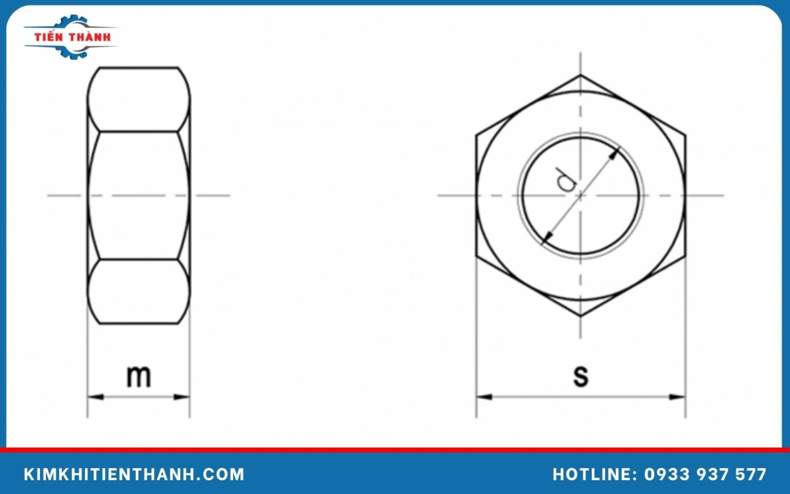 Đai Ốc Lục Giác M3 M4 M5 M6 M7 M8 M10 M12 DIN 934 Giá Tốt