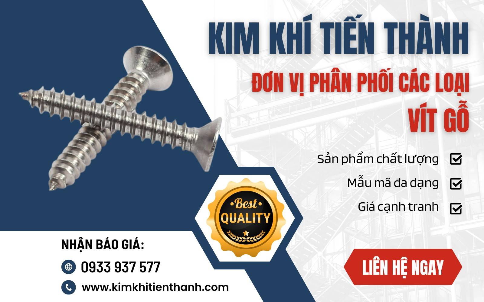 Kim Khí Tiến Thành là nhà cung cấp các loại vít gỗ chất lượng cao, giá tốt