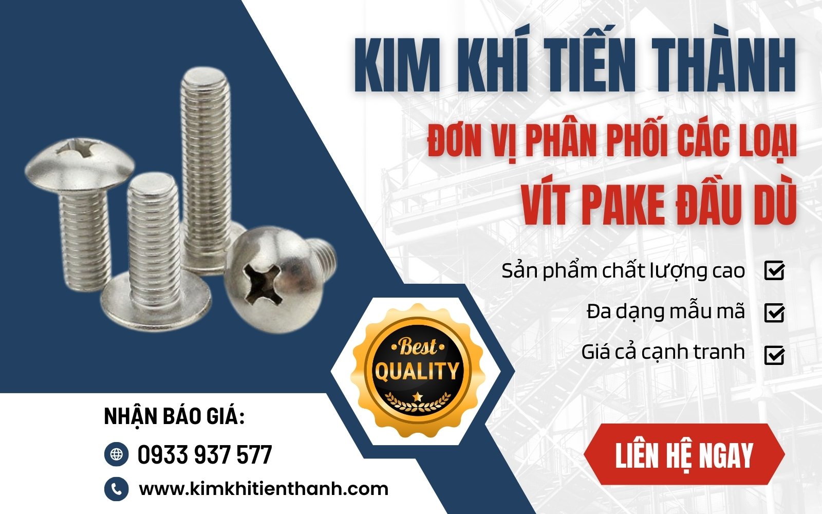 Mua ngay vít pake đầu dù inox giá tốt tại Kim Khí Tiến Thành