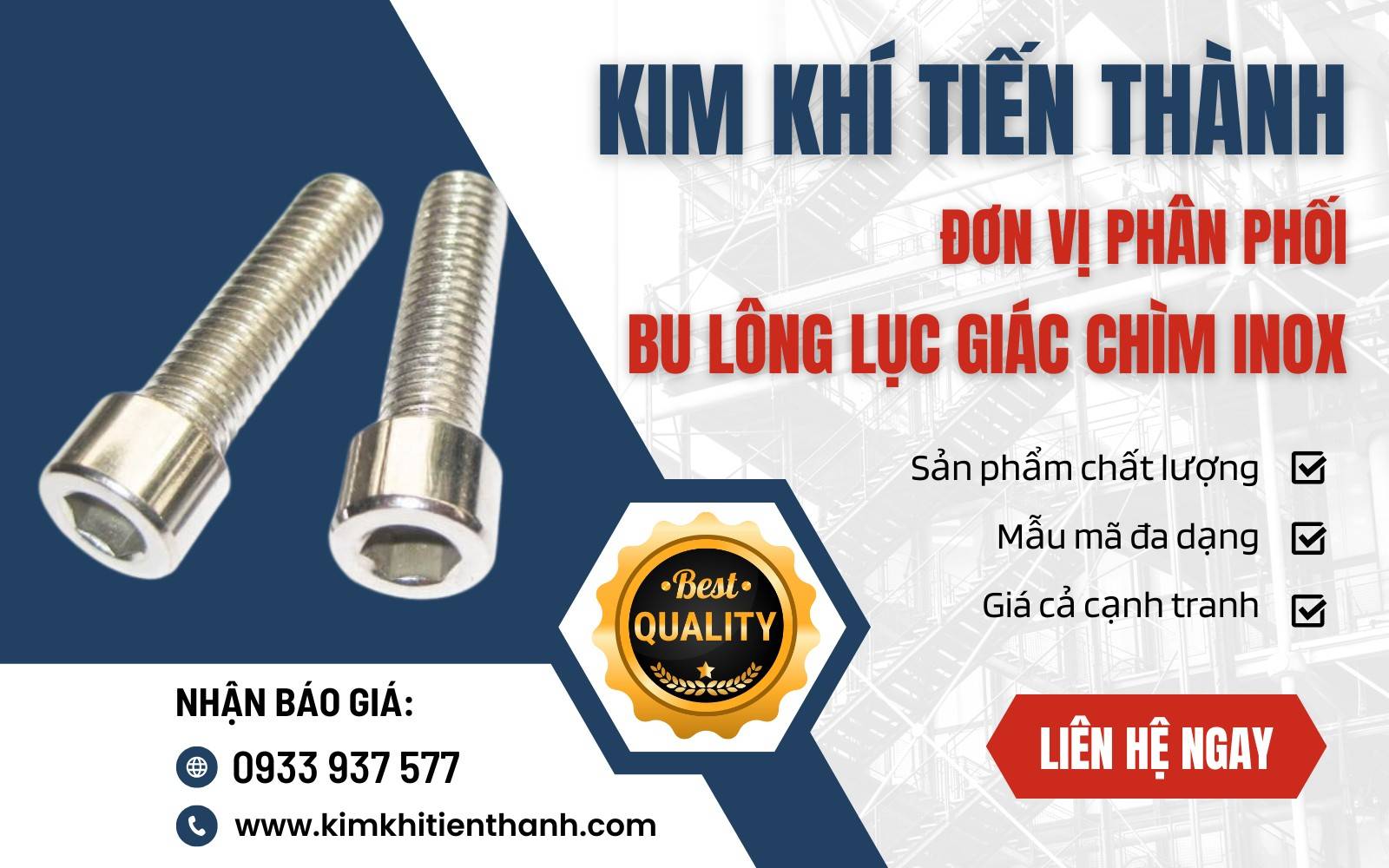 Kim Khí Tiến Thành là địa chỉ cung cấp ốc lục giác chìm 