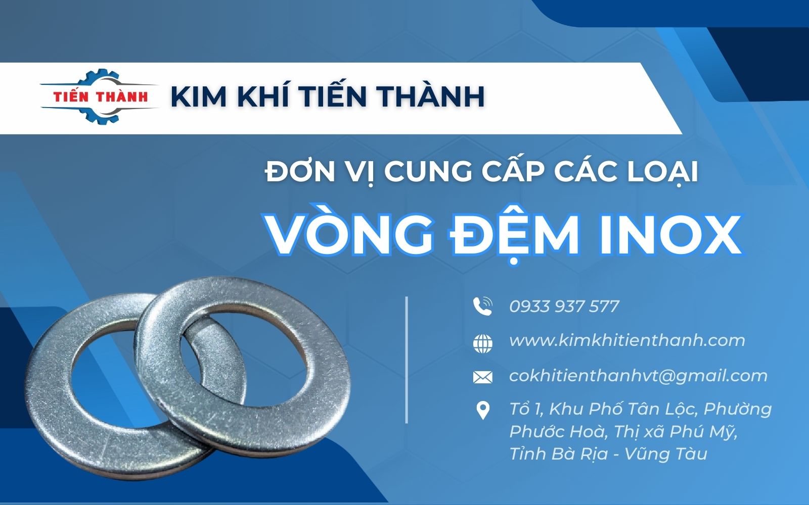 Kim Khí Tiến Thành - Cửa hàng cung cấp đa dạng vòng đệm, long đền Inox giá tốt