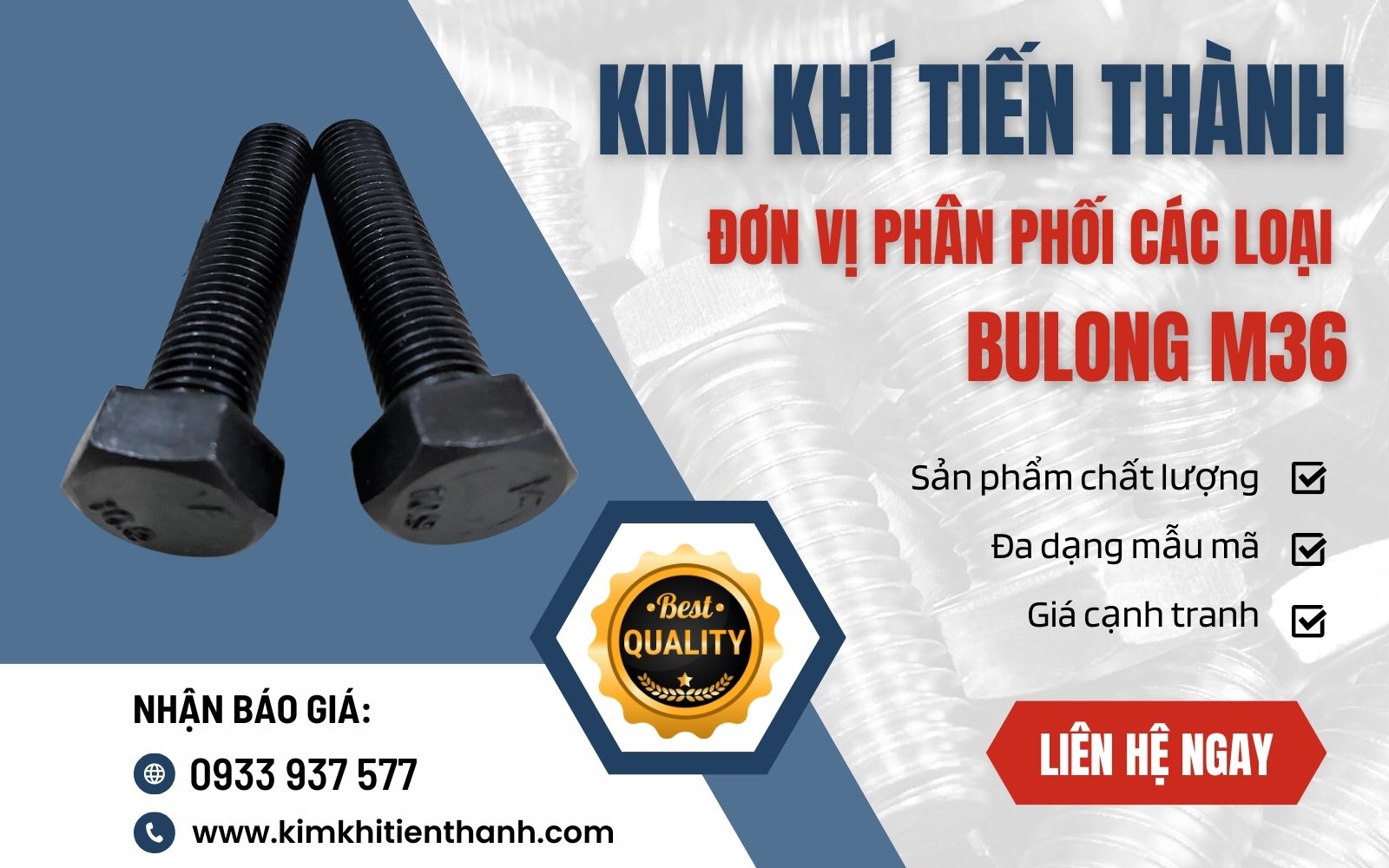 Kim Khí Tiến Thành chuyên cung cấp bulong M36 chất lượng cao, giá tốt