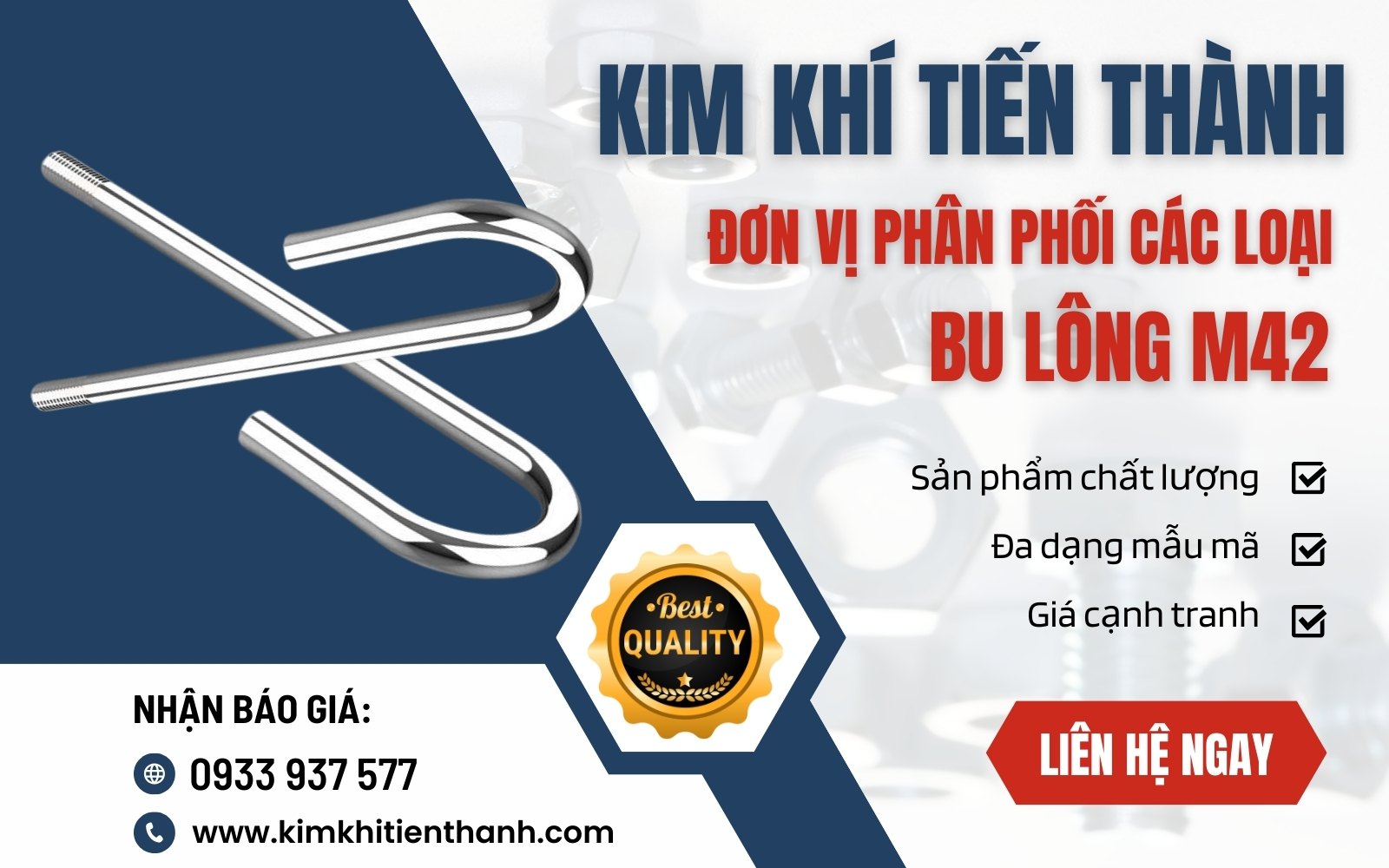 Kim Khí Tiến Thành cung cấp bulong M42 chất lượng cao, giá tốt