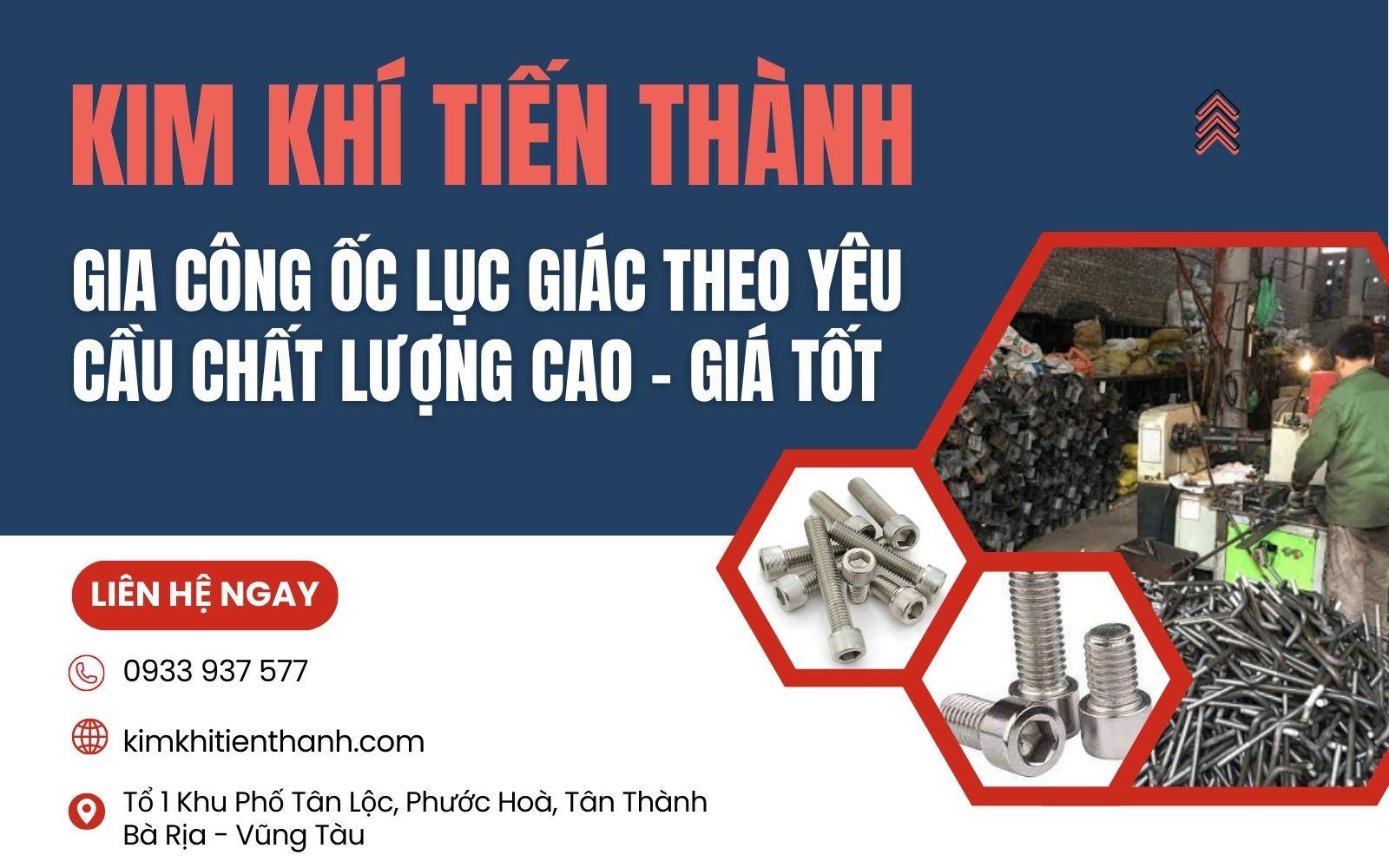 Gia công ốc lục giác số lượng lớn đơn vị gia công Kim Khí Tiến Thành