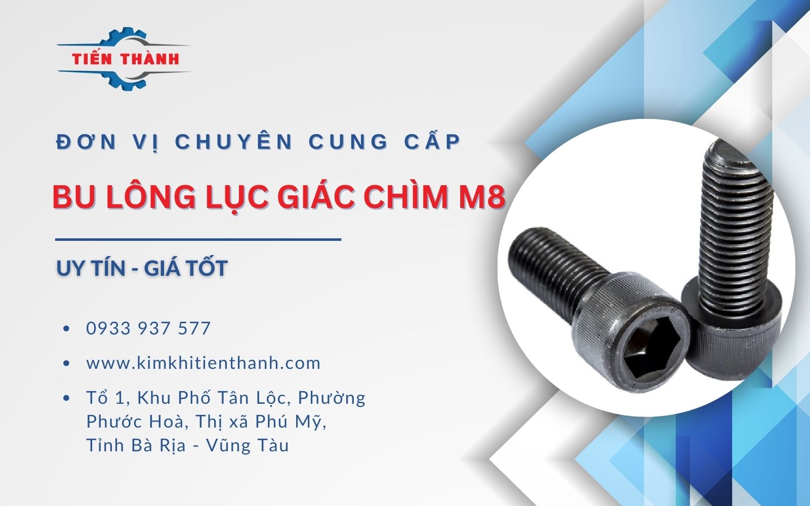 Địa chỉ cung cấp bu lông lục giác M8 uy tín và chất lượng