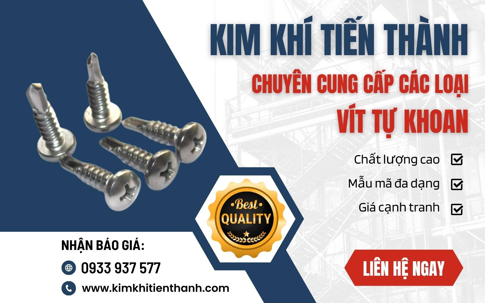 Kim Khí Tiến Thành chuyên cung cấp vít tự khoan chất lượng cao, giá tốt