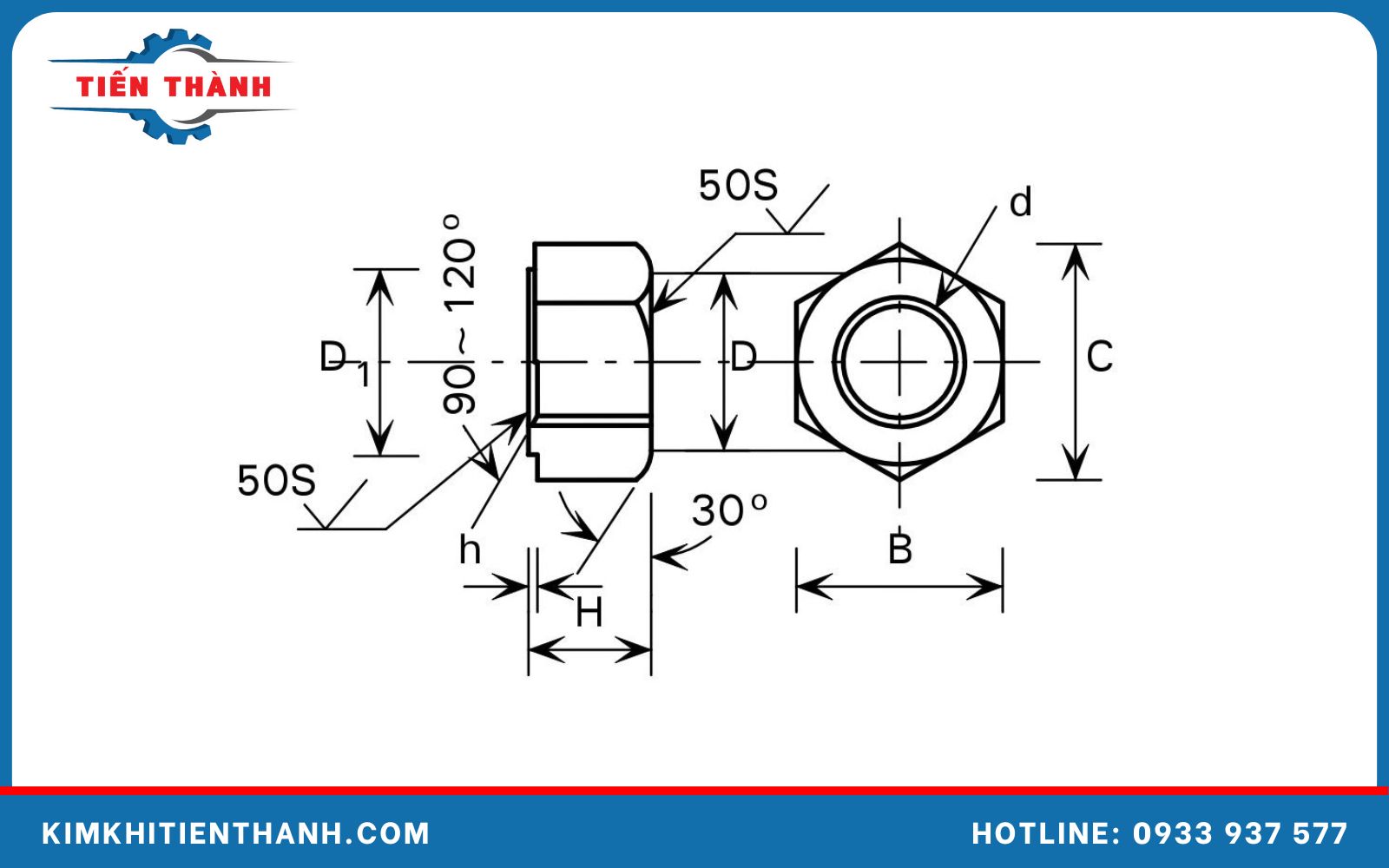 Kích thước đai ốc cường độ cao