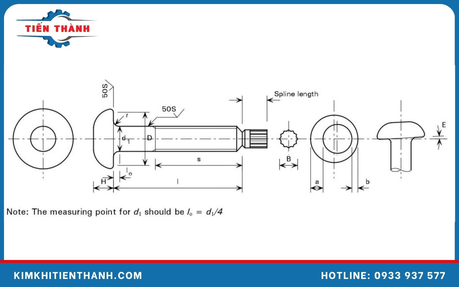 Kích thước thân bu lông S10T