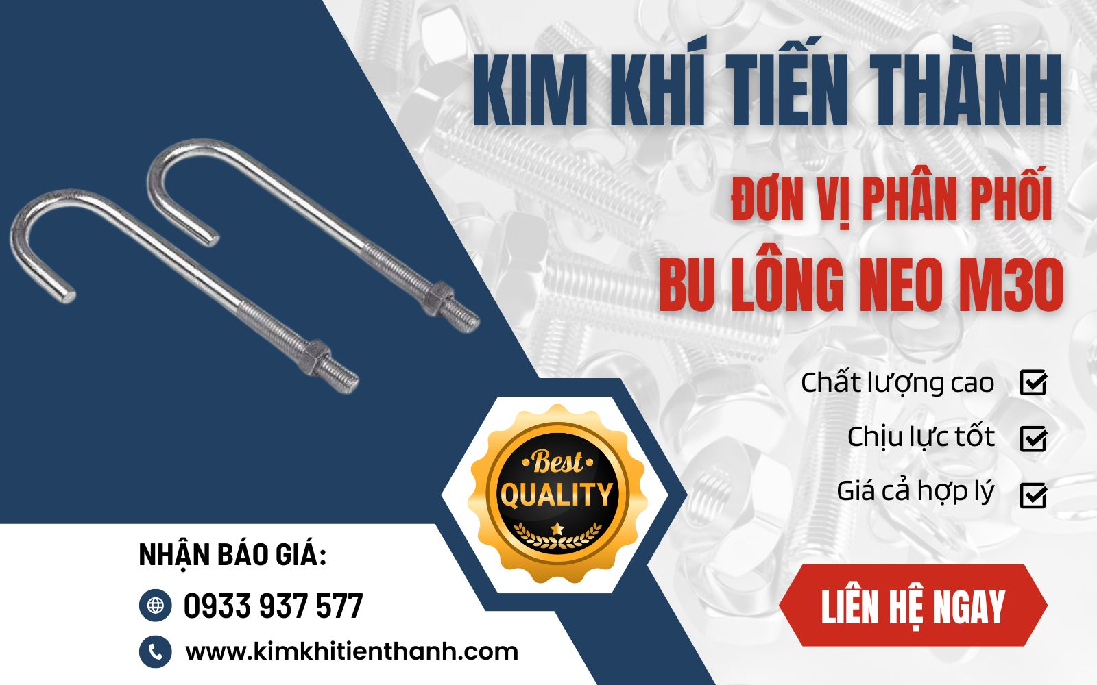 Kim Khí Tiến Thành địa chỉ cung cấp bulong neo M30 giá tốt