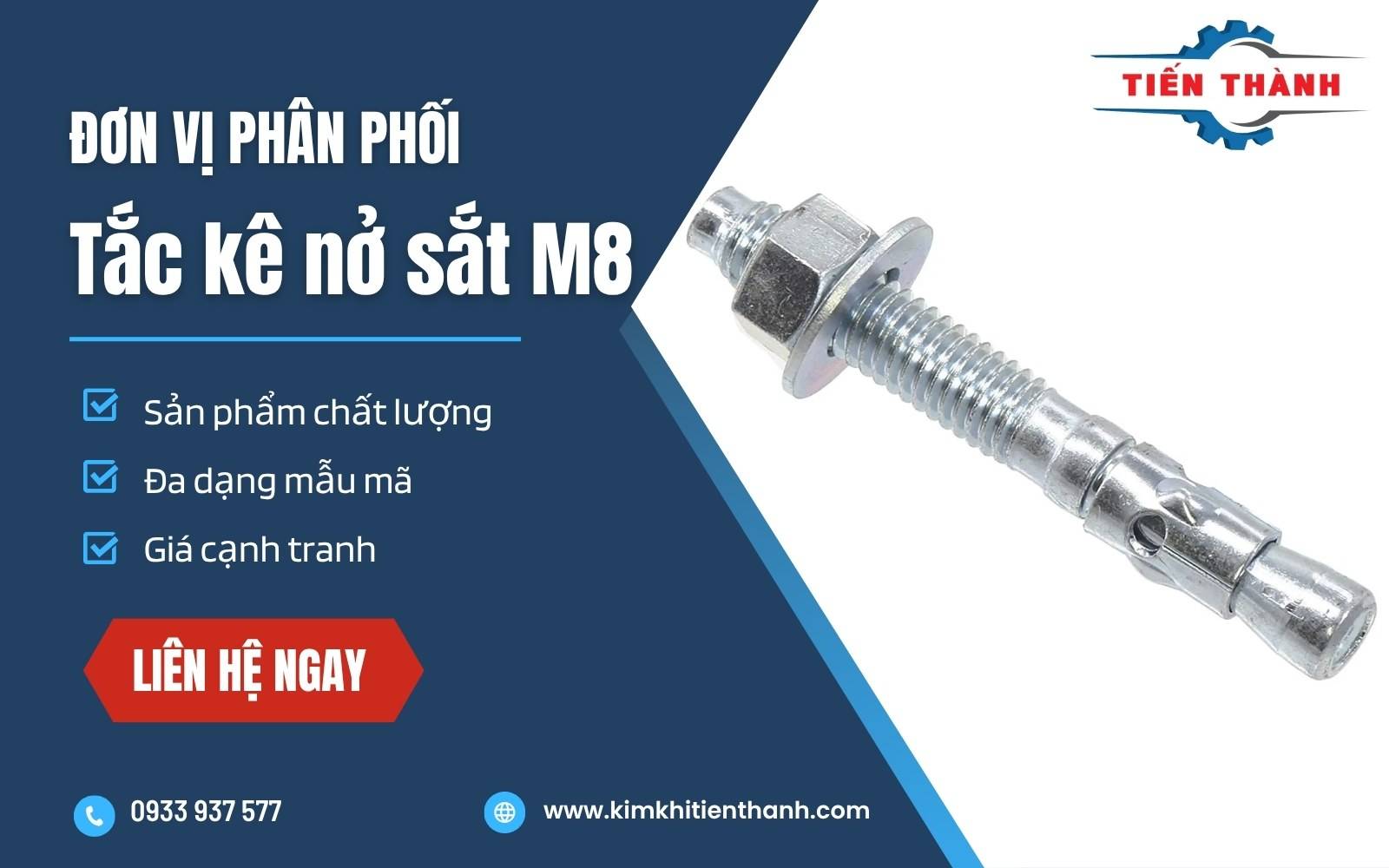 Kim Khí Tiến Thành sản xuất tắc kê sắt M8 chất lượng cao, chịu lực tốt 