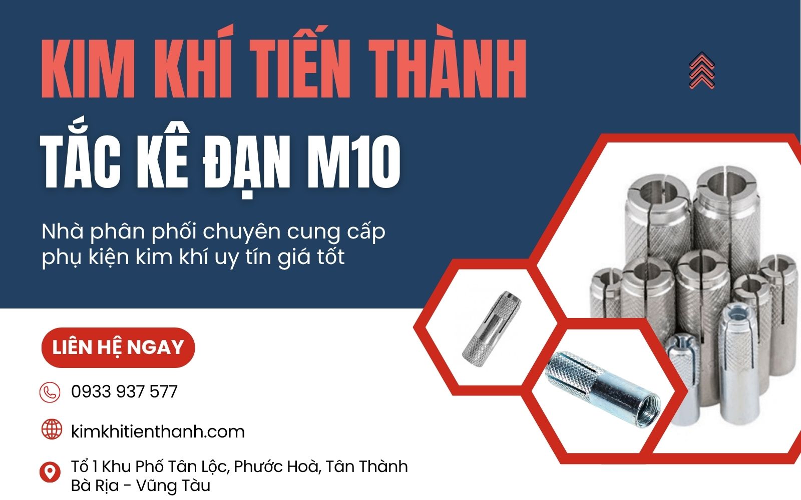 Kim Khí Tiến Thành chuyên sản xuất tắc kê đạn M10 chất lượng, giá tốt