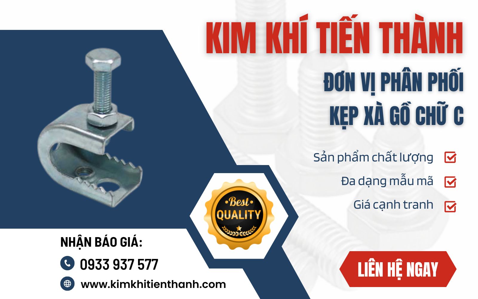 Kim Khí Tiến Thành - Đơn vị cung cấp kẹp C xà gồ giá tốt