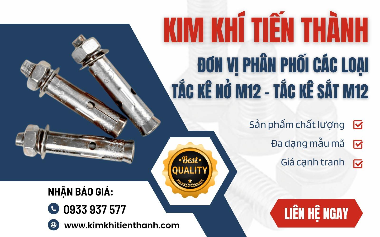 Mua tắc kê nở sắt M12 chất lượng giá tốt tại Kim Khí Tiến Thành