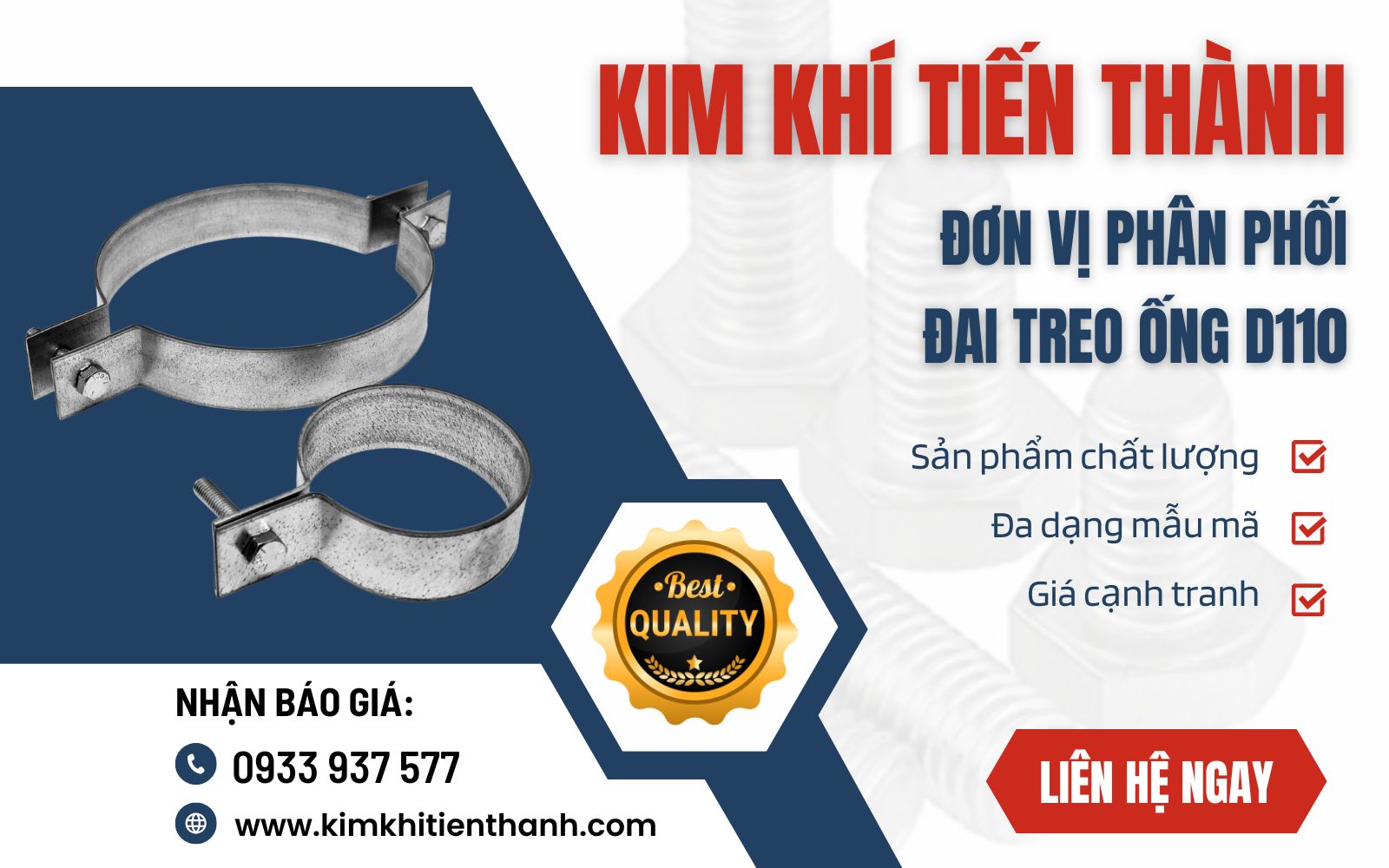 Xưởng gia công cùm treo ống D110 Kim Khí Tiến Thành