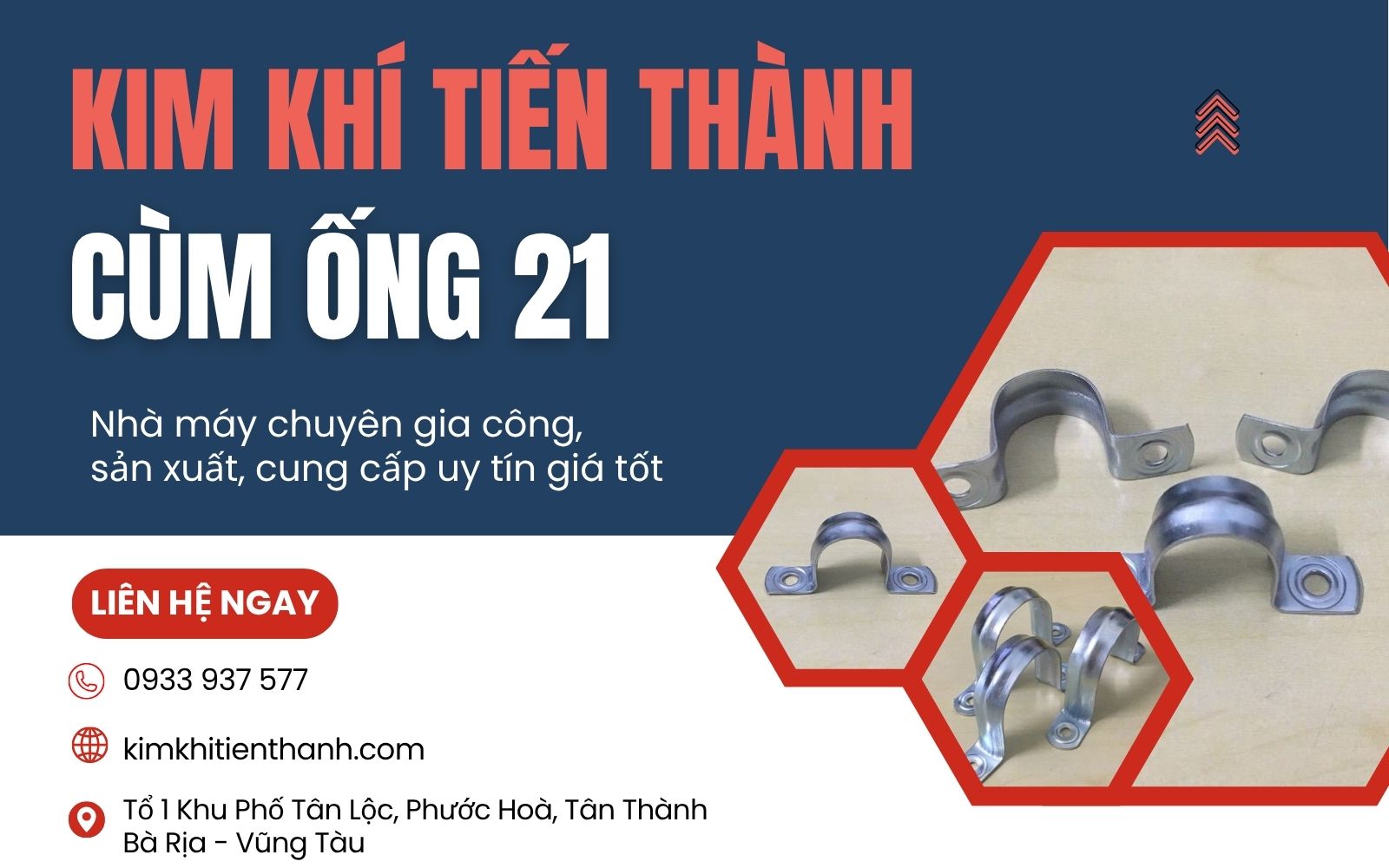Kim Khí Tiến Thành là xưởng sản xuất cùm treo ống 21 uy tín, giá tốt