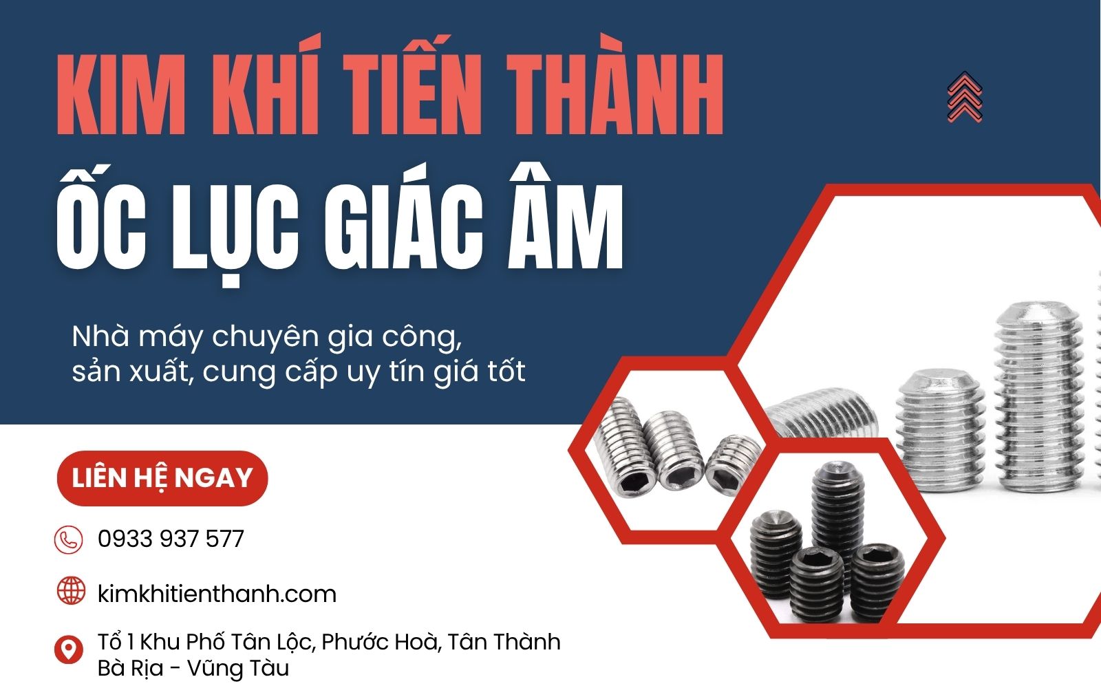 Kim Khi Tiến Thành xưởng gia công ốc lục giác âm giá rẻ, uy tín