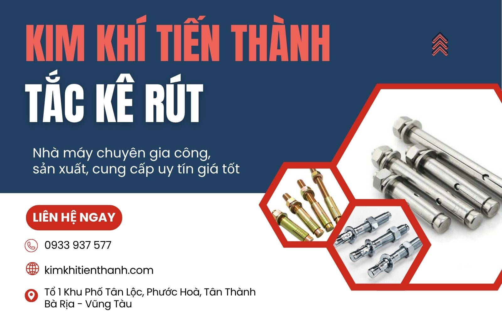 Xưởng sản xuất tắc kê rút giá rẻ tại Kim Khí Tiến Thành