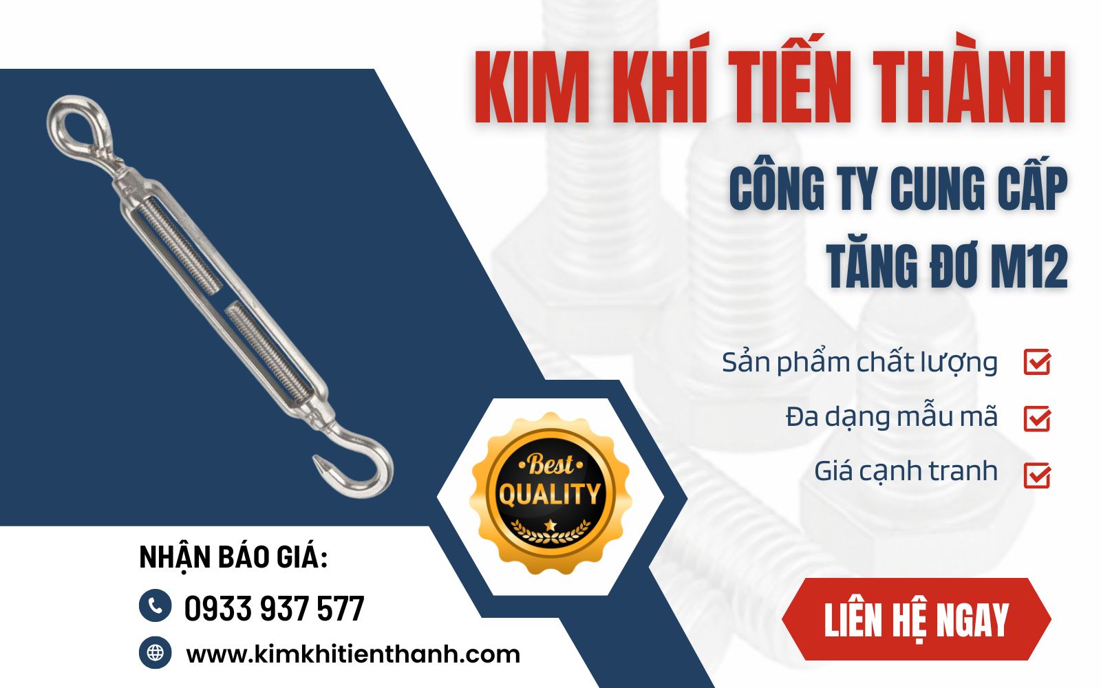 Kim Khí Tiến Thành – Công ty gia công tăng đơ M12 uy tín, giá rẻ