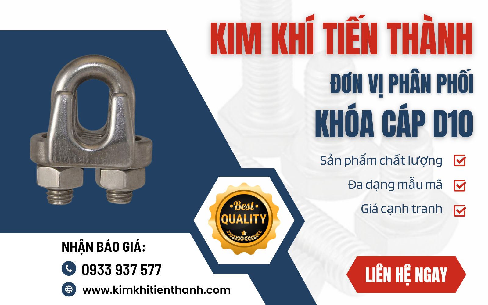 Kim Khí Tiến Thành - Cơ sở gia công khóa cáp D10 uy tín, giá tốt