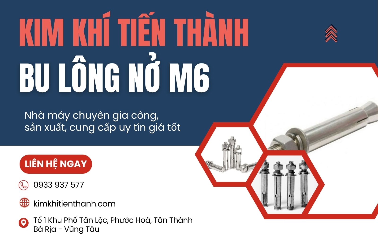 Kim Khí Tiến Thành chuyên cung cấp bu lông nở M6 giá tốt