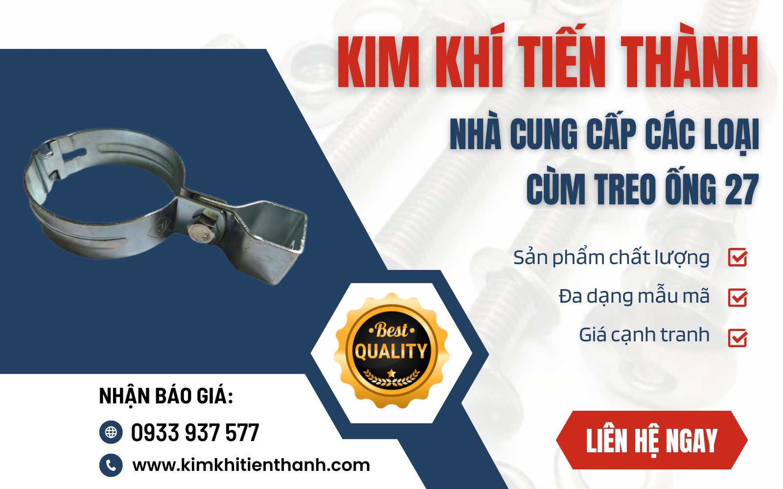 Kim Khí Tiến Thành - Cơ sở gia công cùm treo ống 27 chất lượng, giá tốt
