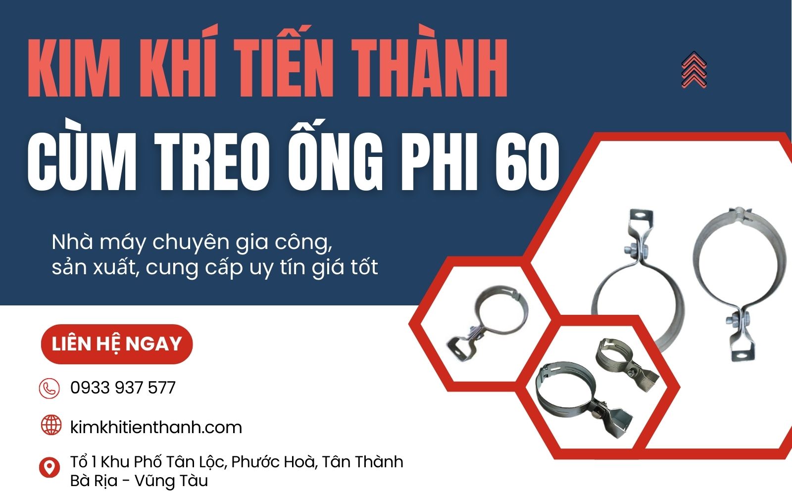 Đơn vị cung cấp cùm treo ống 60 Kim Khí Tiến Thành