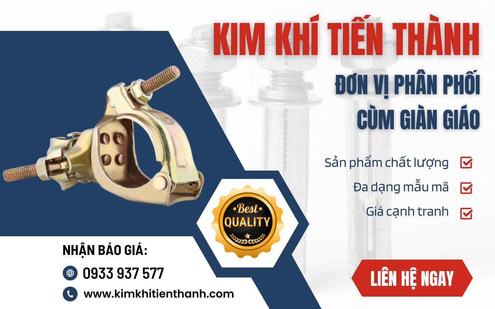 Đặt cùm giàn giáo số lượng lớn, giá tốt tại Kim Khí Tiến Thành