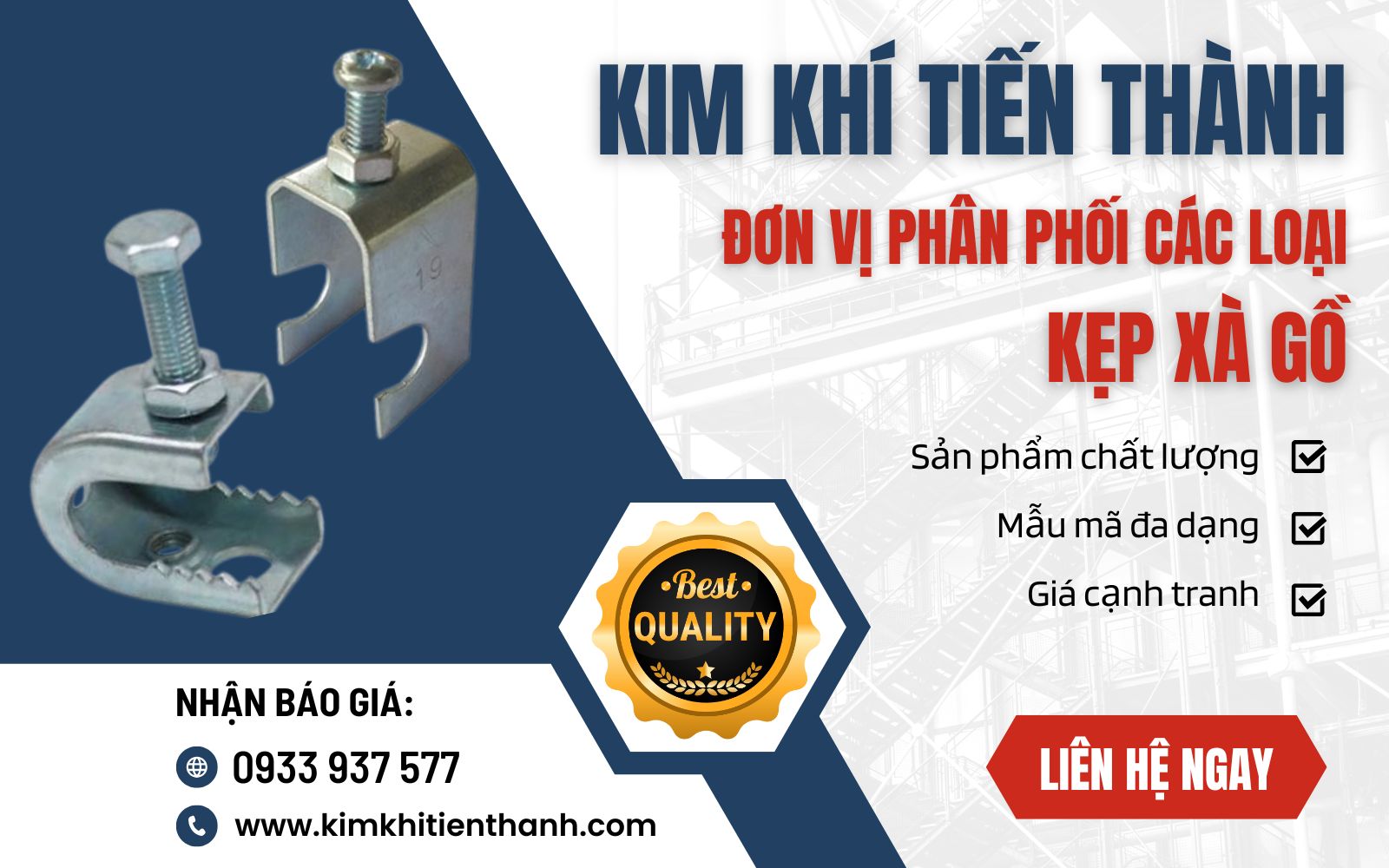 Kim Khí Tiến Thành - đơn vị cung cấp kẹp xà gồ chất lượng, giá tốt