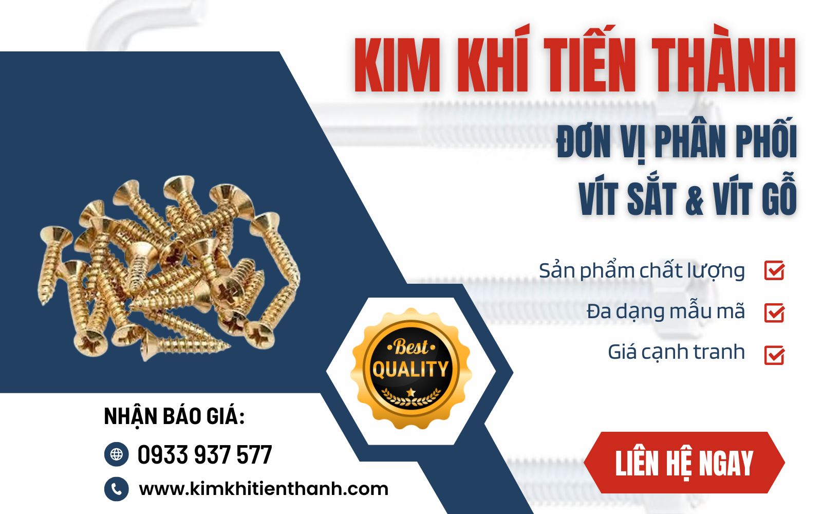 Mua vít sắt, vít gỗ giá tốt tại Kim Khí Tiến Thành ngay hôm nay Kim Khí Tiến Thành - Đơn vị gia công vít bắn sắt và vít bắn gỗ