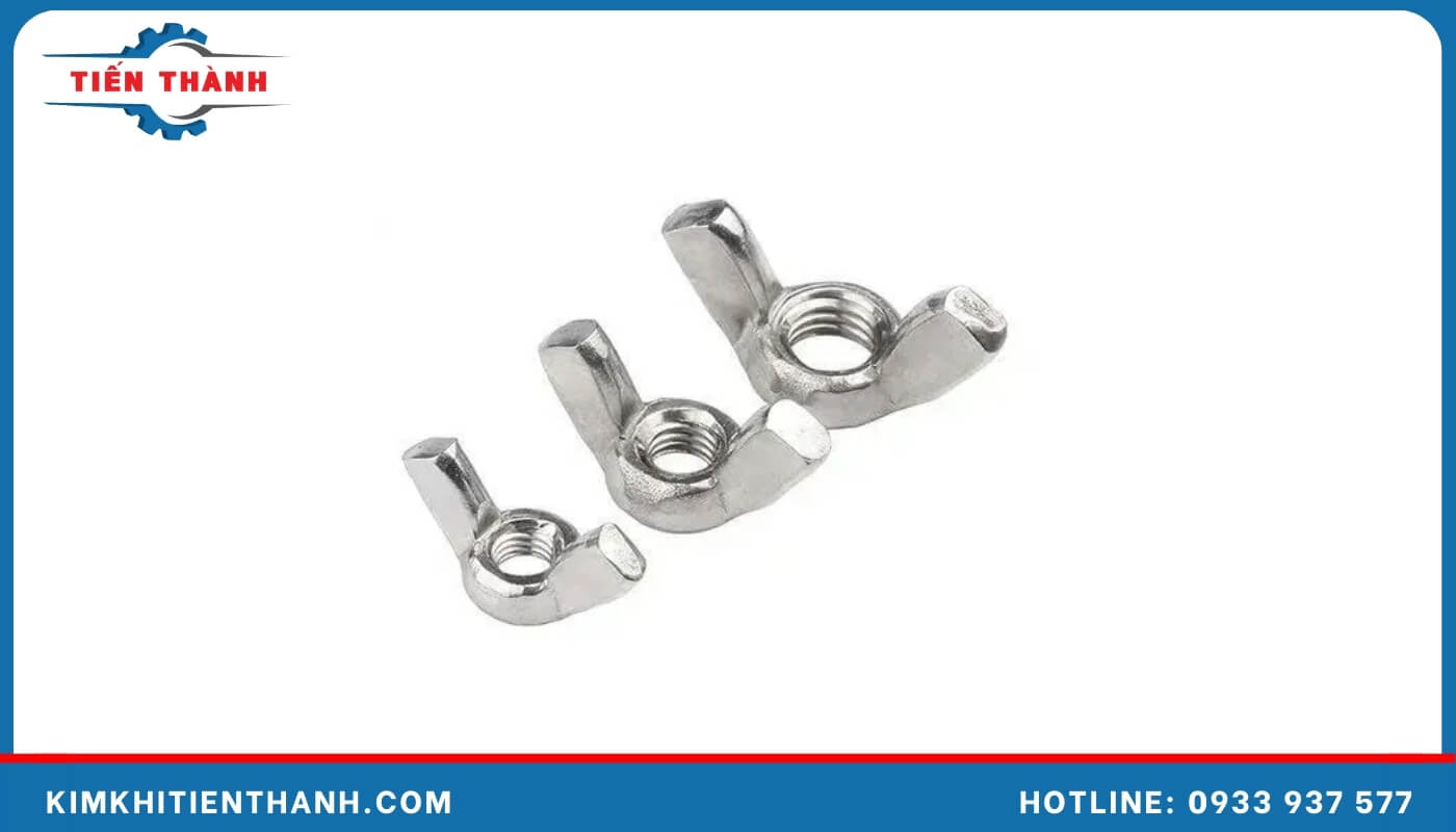 Đai ốc tai hồng là loại ốc có hai cánh hai ở hai bên Đai ốc tai hồng