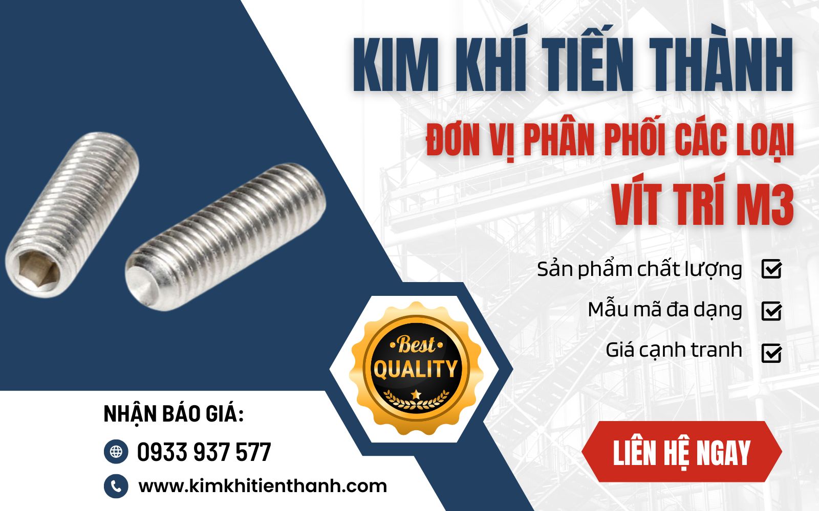 Kim Khí Tiến Thành – Xưởng cung cấp vít trí M3 số lượng lớn giá tốt