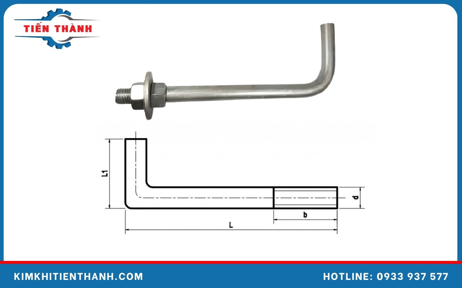 Cấu tạo của bu lông neo chữ L