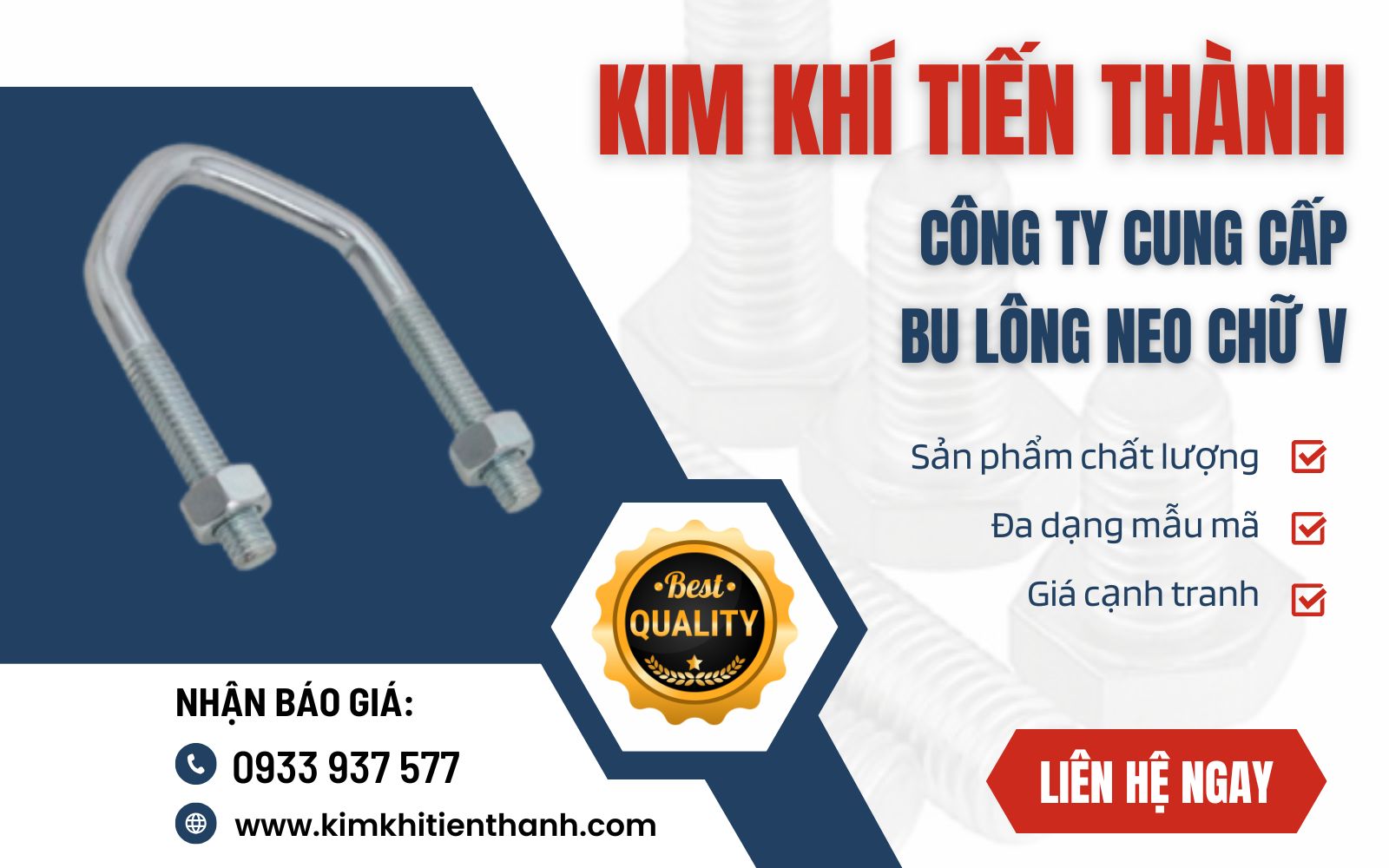 Mua bulong neo chữ V chất lượng cao giá tốt tại Kim Khí Tiến Thành Kim Khí Tiến Thành - Đơn vị cung cấp bu lông neo chữ V số lượng lớn giá tốt