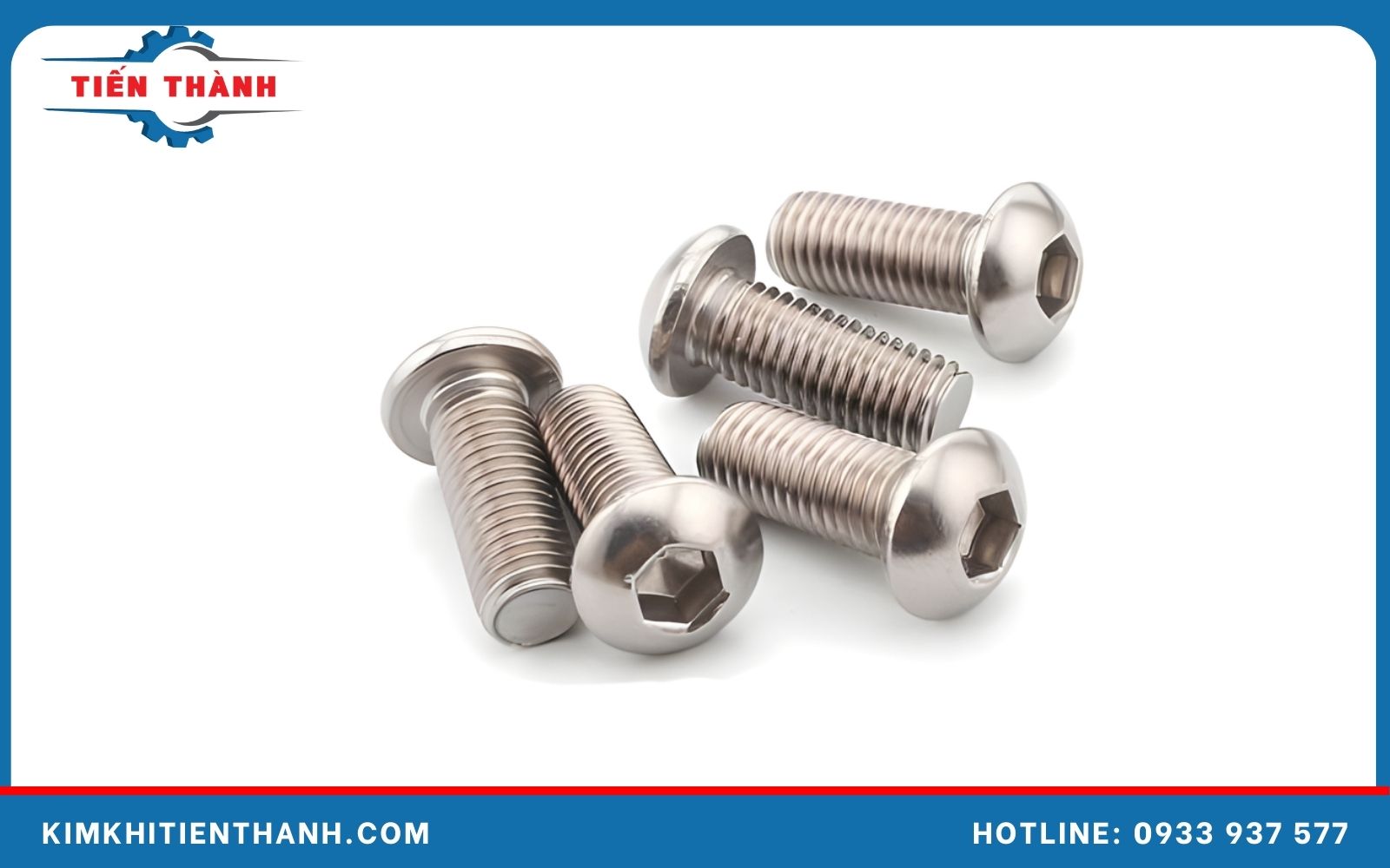 Bu lông lục giác chìm đầu dù inox 304 thiết phần đầu bo tròn dạng cầu Bu lông lục giác chìm đầu dù