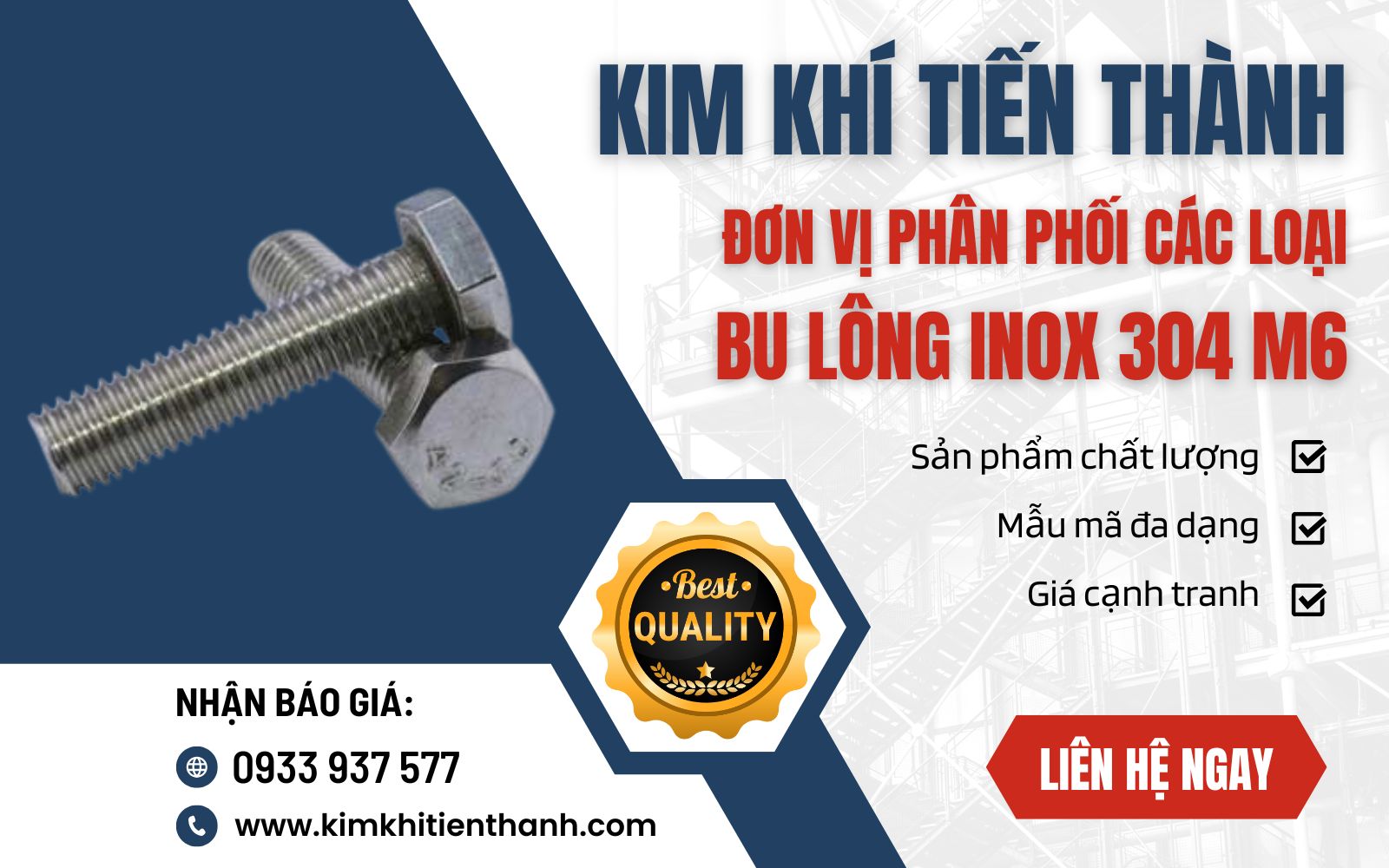 đại lý bu lông inox 304 m6