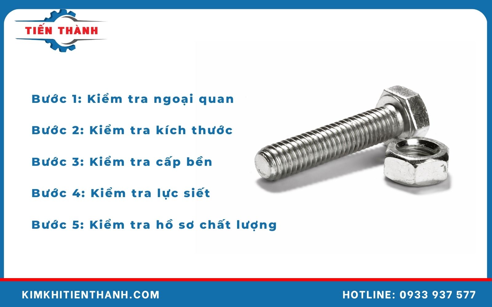 kiểm tra chất lượng bu lông liên kết m14