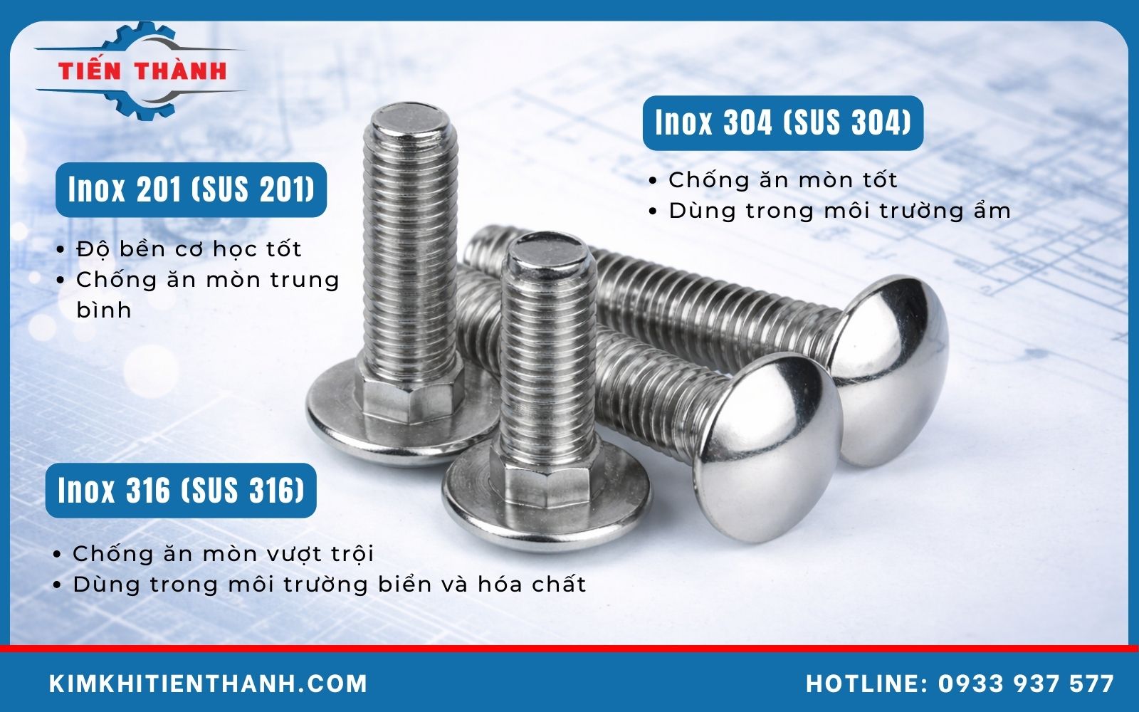 Các chất liệu phổ biến chế tạo bulong đầu tròn cổ vuông Những chất liệu chế tạo bulong đầu tròn cổ vuông