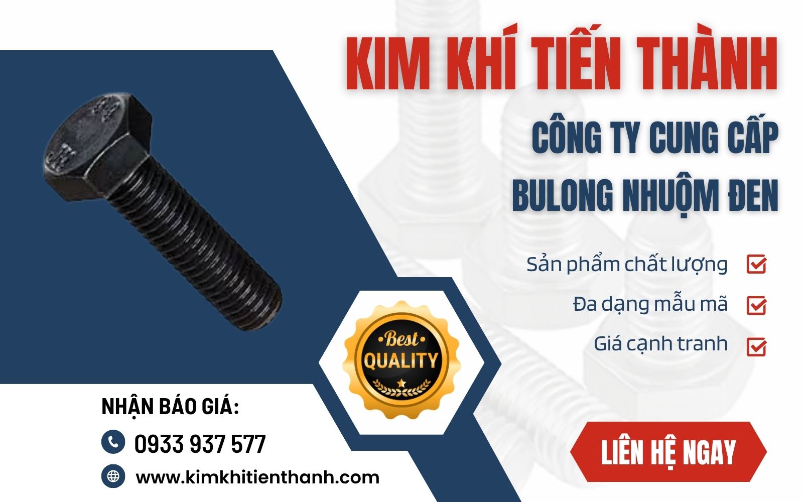 Kim Khí Tiến Thành - Đơn vị cung cấp bulong nhuộm đen số lượng lớn