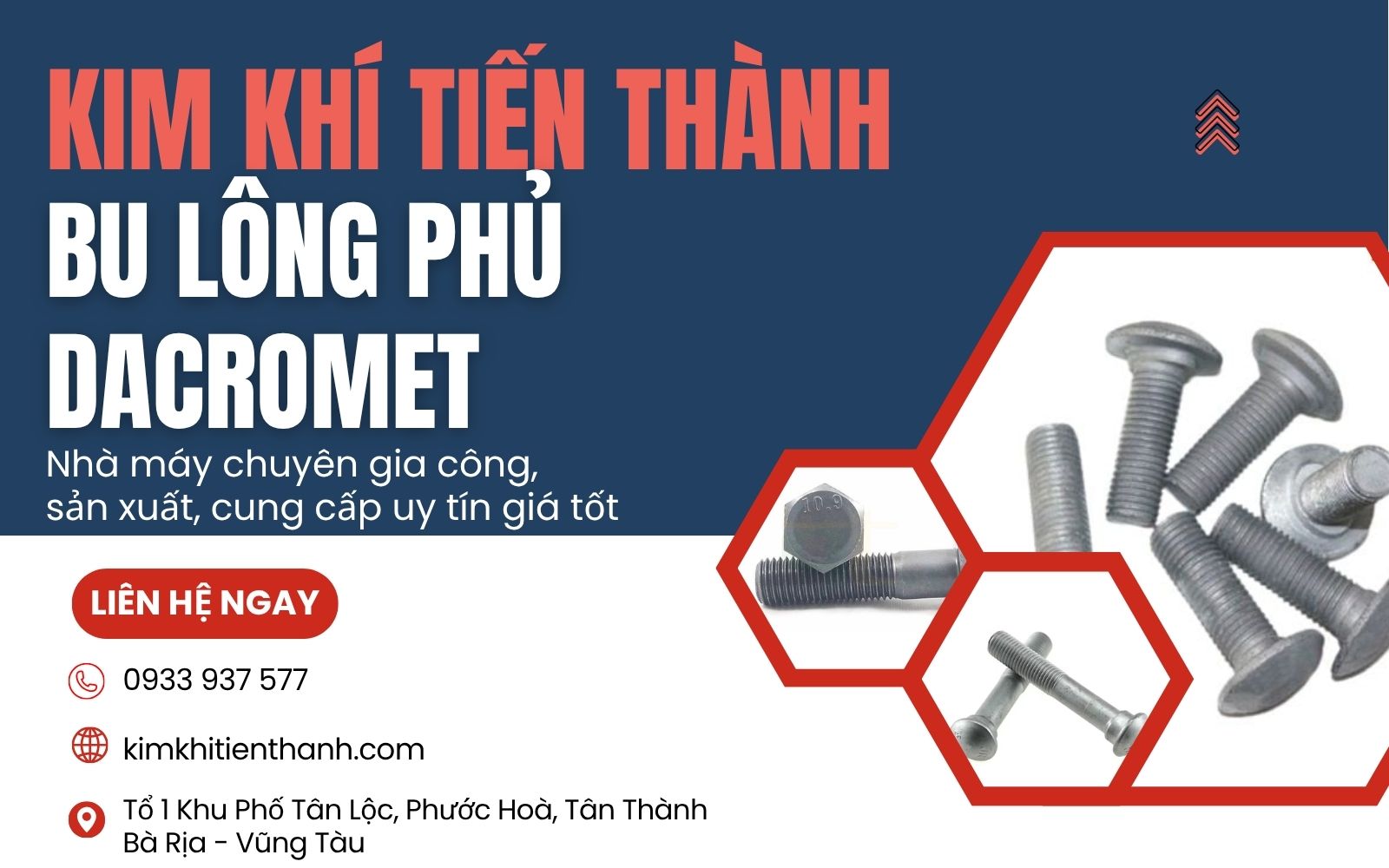 Kim Khí Tiến Thành - Xưởng gia công bulong mạ Dacromet chất lượng cao, giá tốt Mua bu lông mạ chống gỉ Dacromet số lượng lớn tại Kim Khí Tiến Thành
