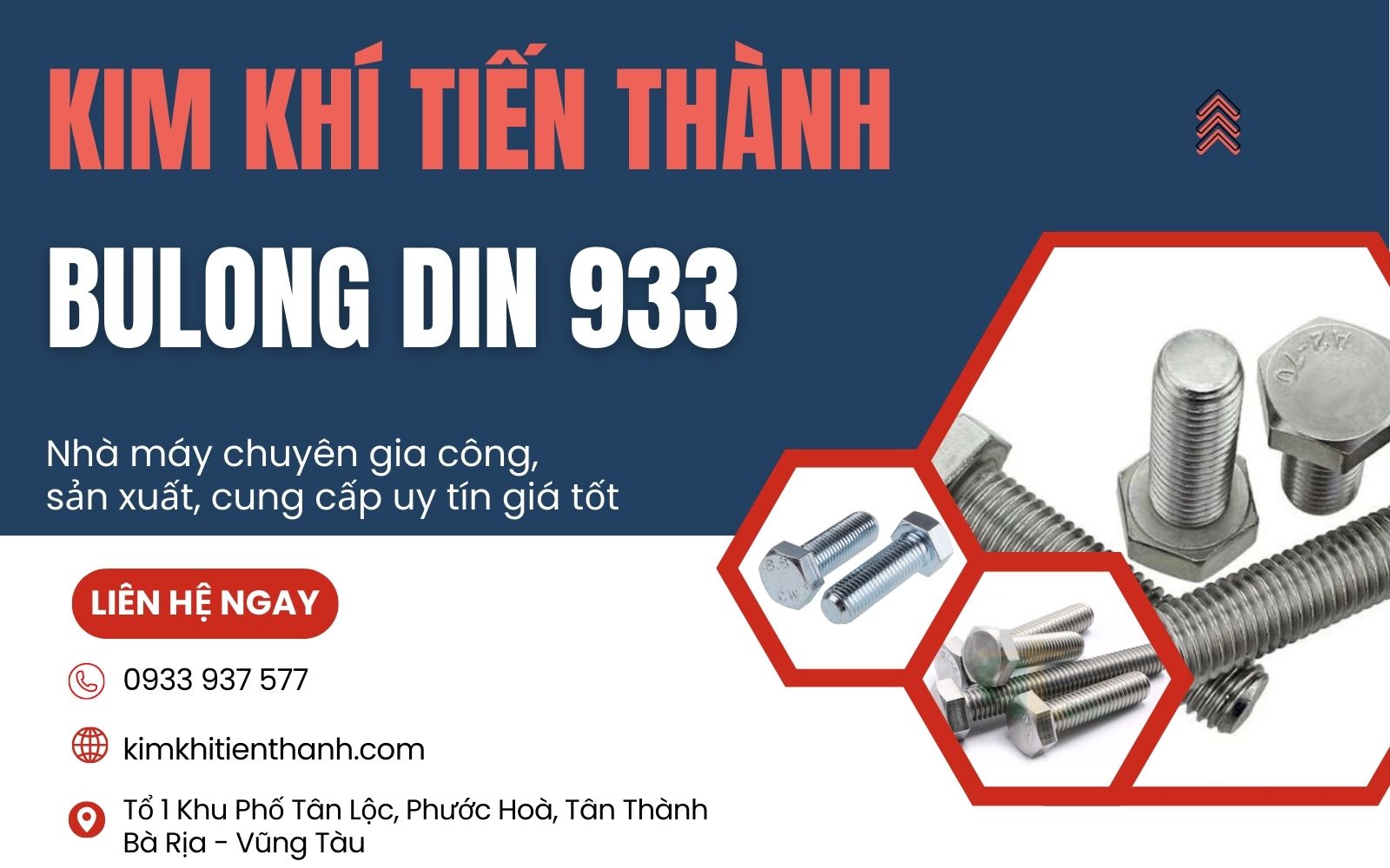 Kim Khí Tiến Thành - Đơn vị gia công bulong DIN 933 số lượng lớn, giá tốt Gia công bu lông DIN 933 tại Kim Khí Tiến Thành