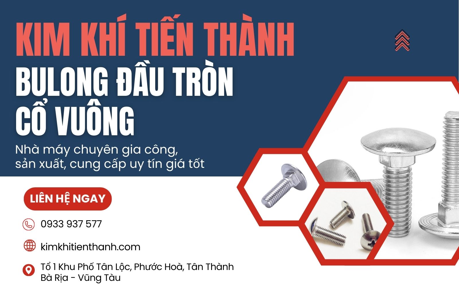Kim Khí Tiến Thành - Đơn vị gia công bulong đầu tròn cổ vuông số lượng lớn, giá tốt Gia công bu lông đầu tròn cổ vuông tại Kim Khí Tiến Thành
