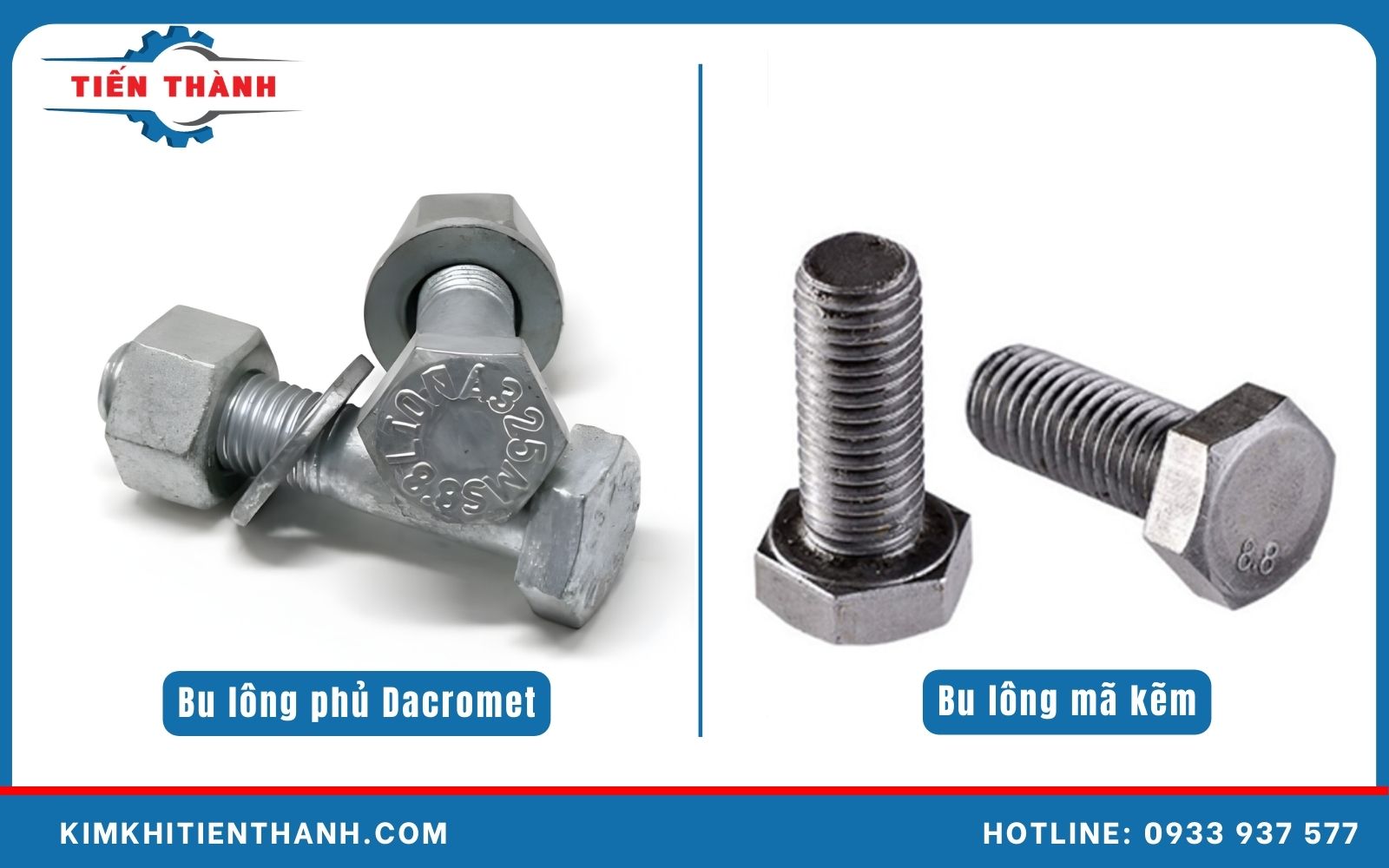 Bulong phủ Dacromet và bulong mạ kẽm có nhiều điểm khác biệt về độ giòn hydro, khả năng chống oxy hóa,... So sánh chi tiết bu lông phủ Dacromet và bu lông mạ kẽm